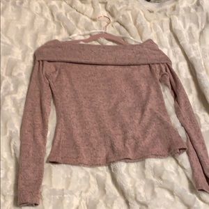 Pink Off the Shoulder Sweater